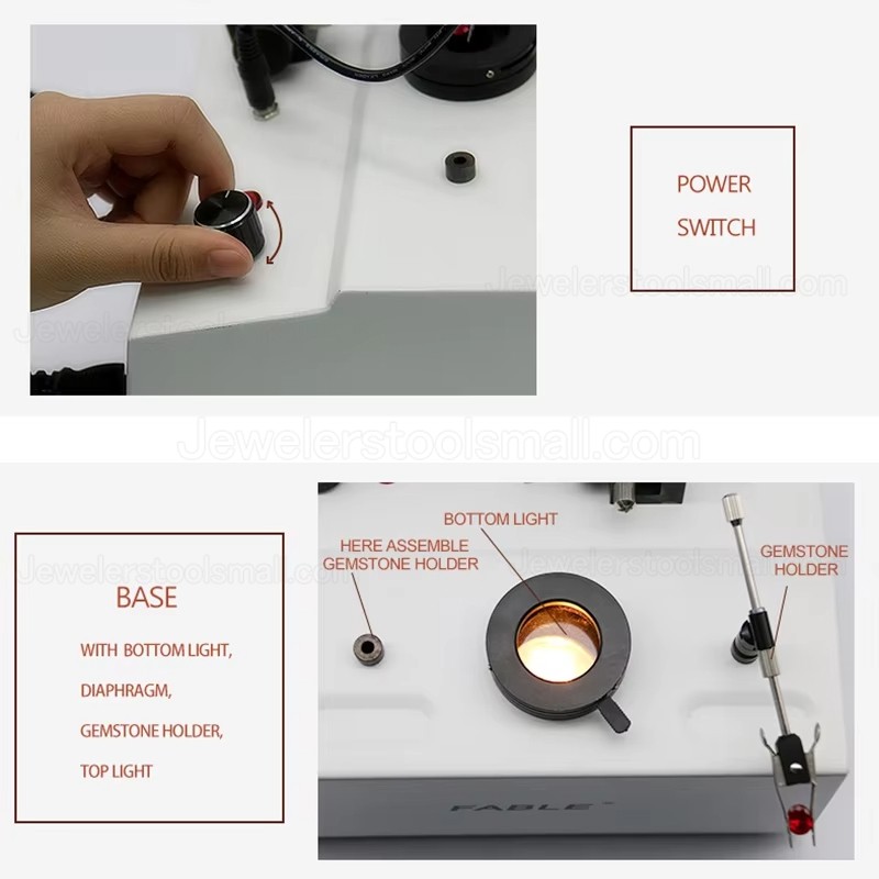 Tabletop Gemology Spectroscope Gemstone Analytical Optical Instrument Wavelength Scale 400nm-700nm